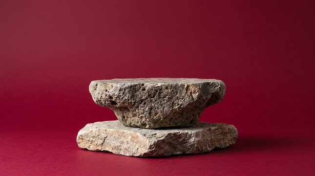 Ancient Stone Block Stacked On Flat Base