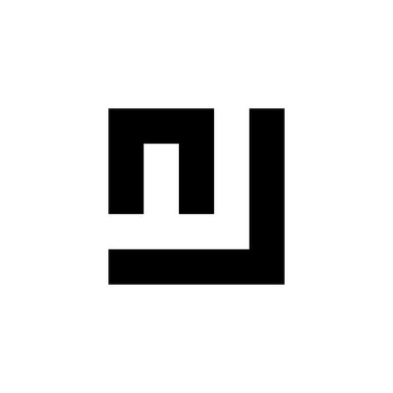 NJ simple square monogram logo