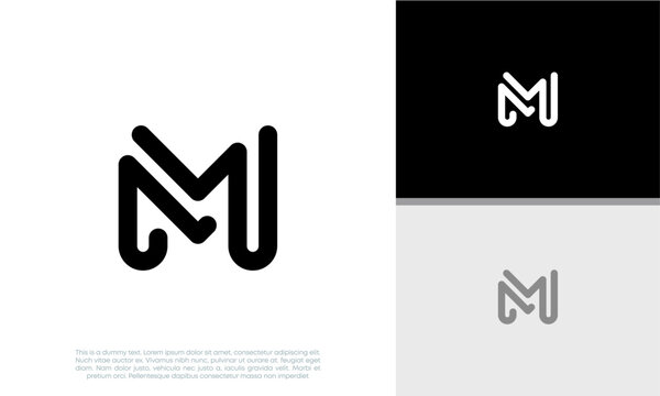 Initials M logo design. Initial Letter Logo. Innovative high tech logo template.