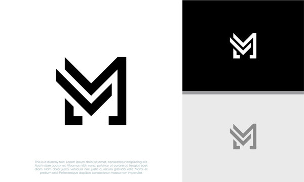 Initials M logo design. Initial Letter Logo. Innovative high tech logo template.
