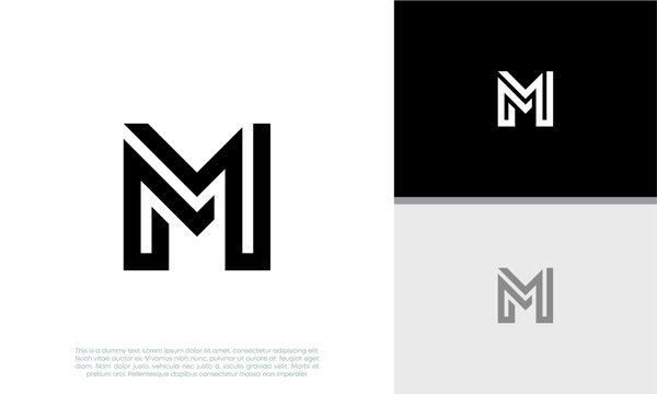 Initials M logo design. Initial Letter Logo. Innovative high tech logo template.