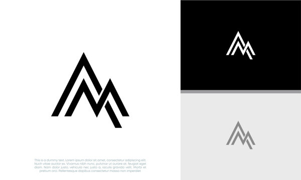 Initials M logo design. Initial Letter Logo. Innovative high tech logo template.