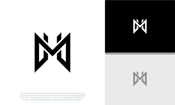 Initials M logo design. Initial Letter Logo. Innovative high tech logo template.