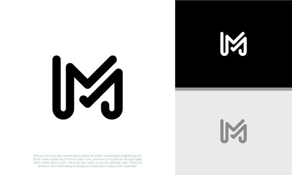 Initials M logo design. Initial Letter Logo. Innovative high tech logo template.