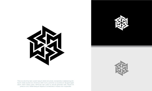 Initials M logo design. Initial Letter Logo. Innovative high tech logo template.