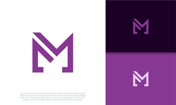Initials M logo design. Initial Letter Logo.	