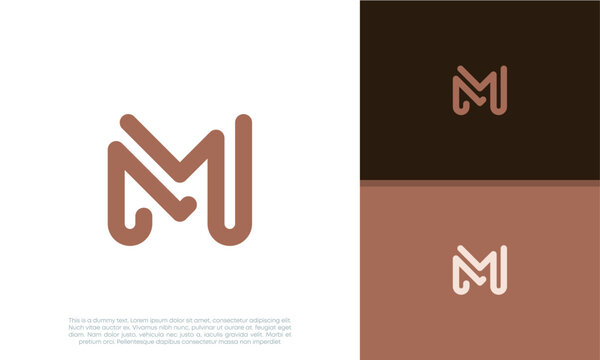 Initials M logo design. Initial Letter Logo.	