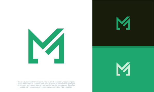 Initials M logo design. Initial Letter Logo.	
