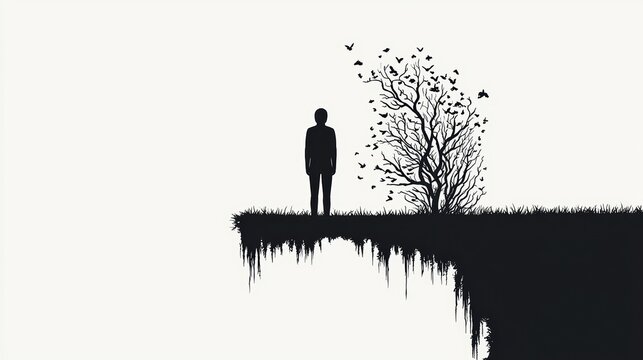 Shadowy figure on a bridge between two worlds complex emotional traits of dark empaths in a unique environment