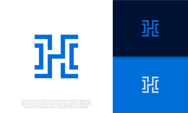 Initials H logo design. Initial Letter Logo.	