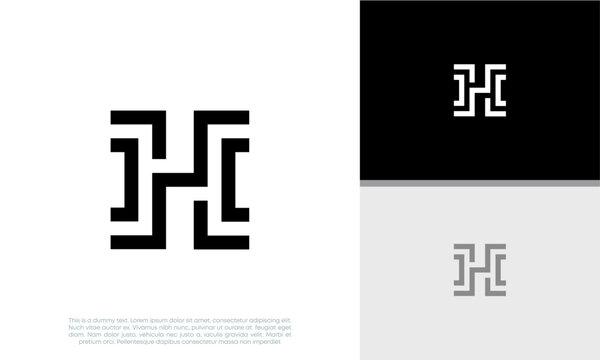Initials H logo design. Initial Letter Logo. Innovative high tech logo template.