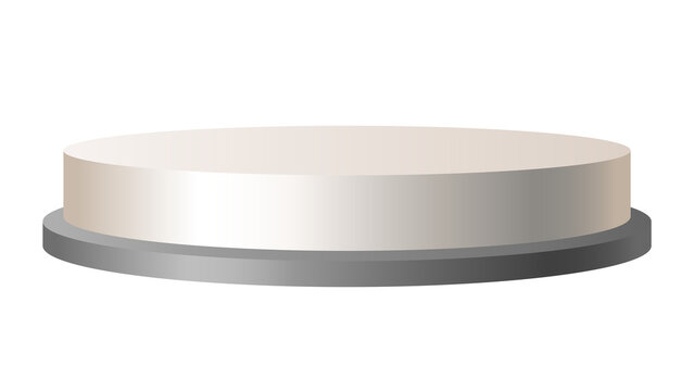 White Round Display Platform with Gray Base &ndash; Minimal Product Pedestal