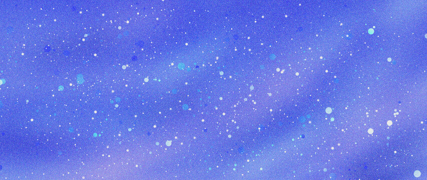 Abstract Blue and Purple Glitter Background with Glowing Sparkles and Fine Noise Texture