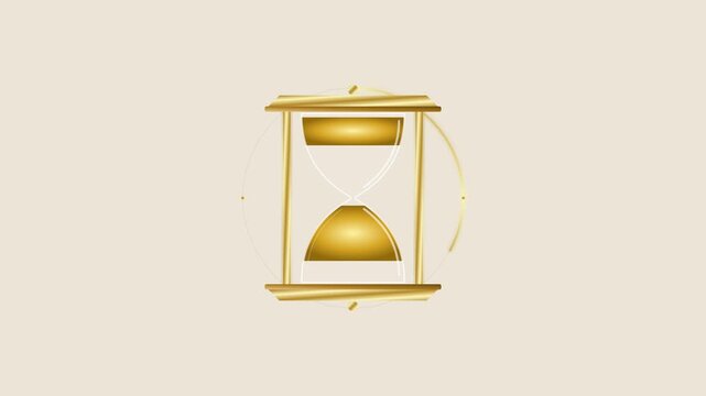 Four golden hourglasses showing time passing on a neutral background