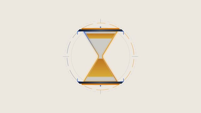 Four minimalist hourglass icons measuring time on a plain background