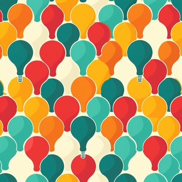 Colorful light bulb pattern background design