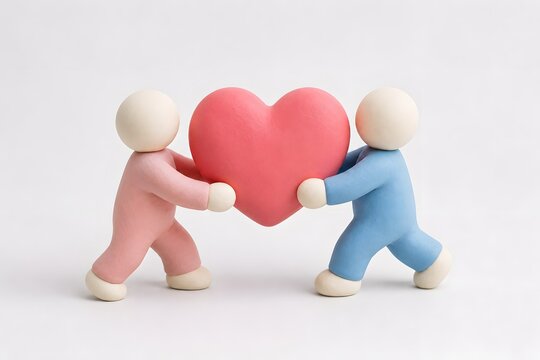 Love and emotional support clay illustration