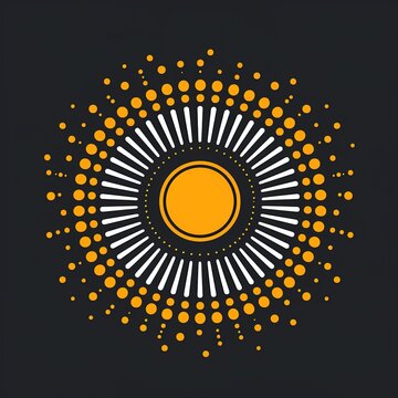 Abstract Sun Burst Radial Graphic Element