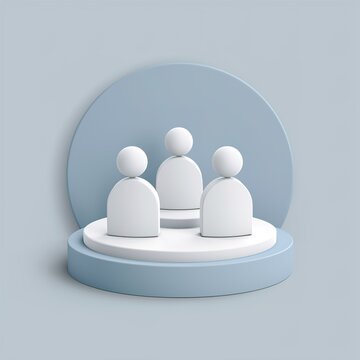3D Teamwork Icon With People Figures