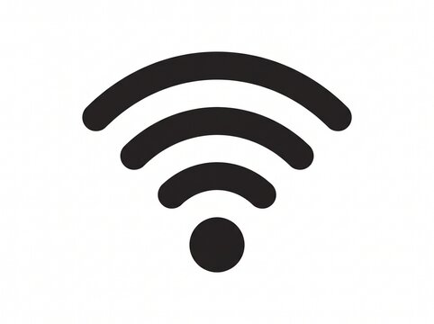 Black wifi wireless network icon symbol isolated on white background