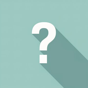 White Question Mark Icon Flat Design