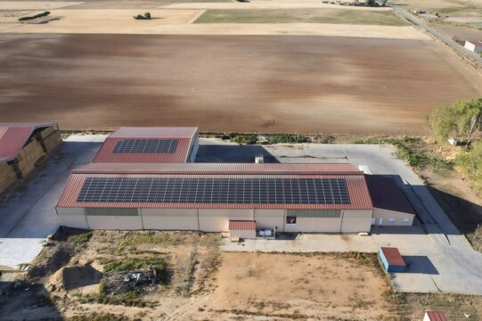 Agricultural buildings generating clean energy with solar panels