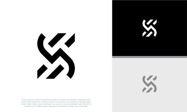Initials S logo design. Initial Letter Logo. Innovative high tech logo template.