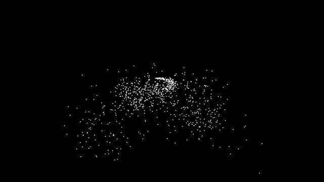 Magical stardust floats through the air as shining stars trace a smooth curved line, surrounded by bright glitter particles, soft illumination and glowing bokeh on a black background 4k