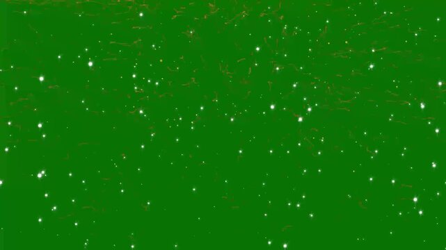Brilliant white sparkles sweep across a green background while golden fairy particles follow a flowing light path, creating radiant star bursts, glowing dust and enchanting visual effects 4k