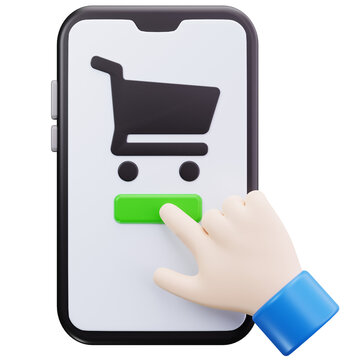 Mobile Shopping Checkout 3D Illustrations