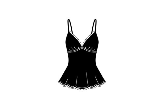 Elegant women camisole top and nightwear lingerie icon vector illustration isolated on white background