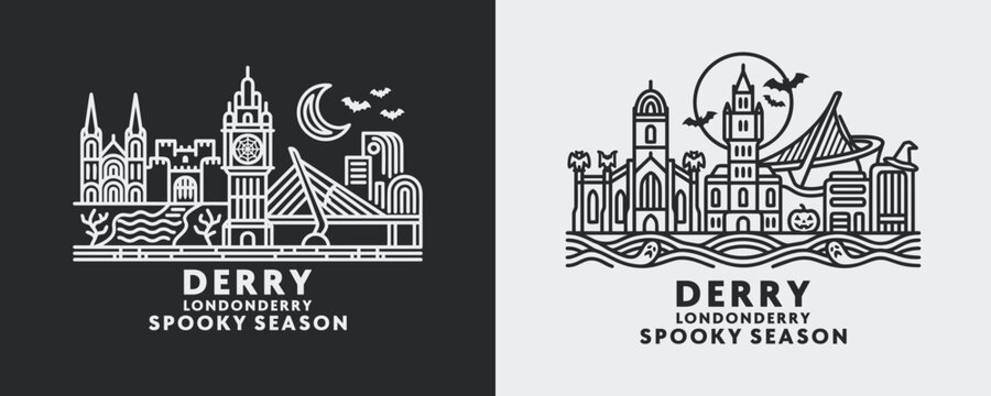 Derry Londonderry Gothic Walled Town Cityscape Spooky Season