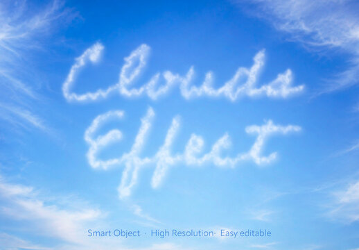 Cloud Text Effect Photo Template