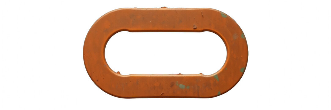 Rusty oval metal frame isolated on black