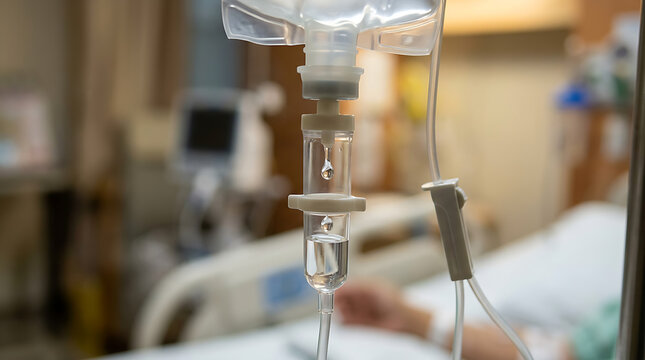 Intravenous drip in hospital room setting 5.