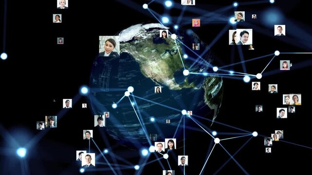 Global networks and a multinational workforce. The world, the globe, social media, business, talent, inbound tourism, the future, politics.