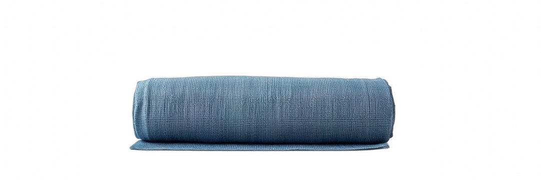 Blue rolled muslin fabric textile