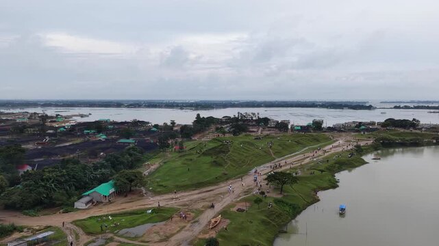 Aerial Drone View of Tanguar Haor Wetland in Sunamganj, Bangladesh