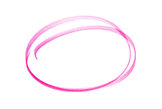 hand-drawn pink circle marker stroke highlight for presentation, Hand-drawn Oval Highlight Effect, Hand-drawn circle highlight isolated transparent background