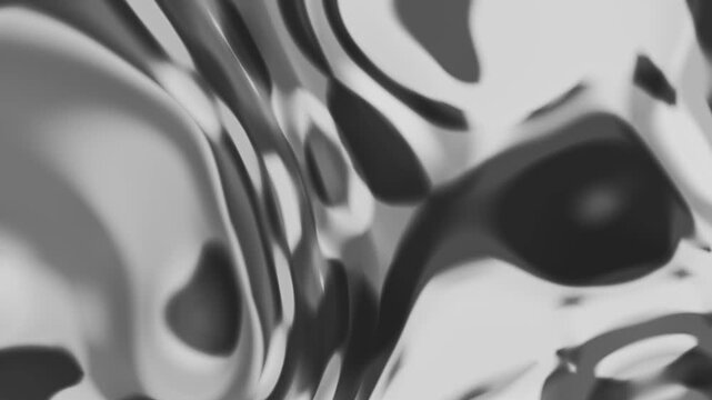Smooth Liquid Mercury Chrome Ripple Flowing Metallic Grey Background