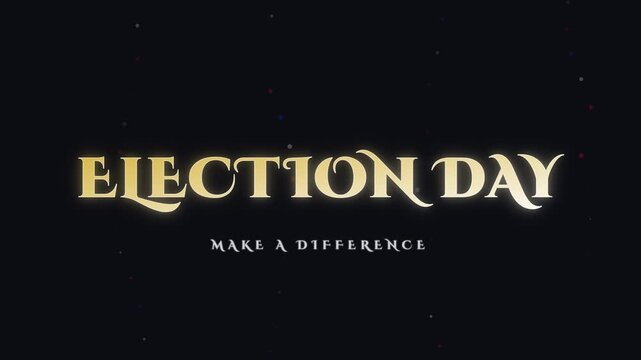 Election Day Typography with Neon Glow on Black Background