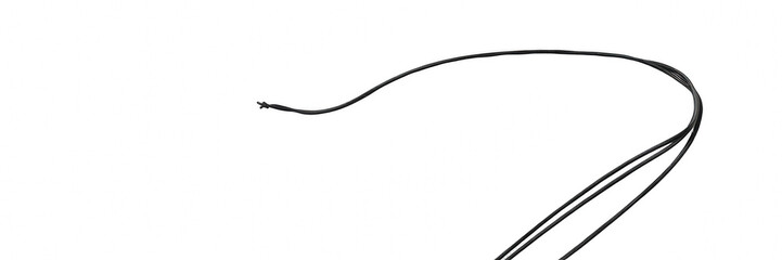 Obraz premium Black wire curved line on black background