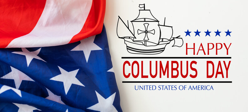 United States Columbus Day celebrate card. Happy Columbus Day 