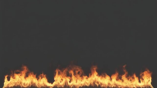 Bright orange flames burn intensely against a dark, pitch-black background.