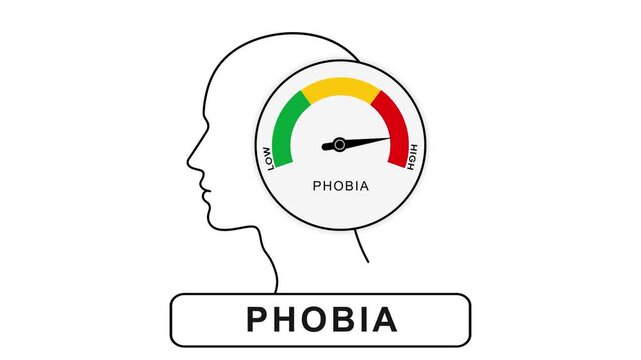 Phobia Level Gauge Animation Showing Low to High Fear and Anxiety Levels
