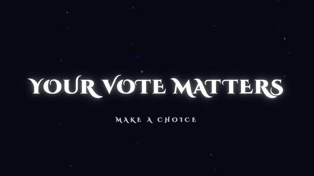 Your Vote Matters text with glowing neon lines for election video.
