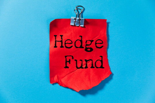 HEDGE FUND . Text written on notepad