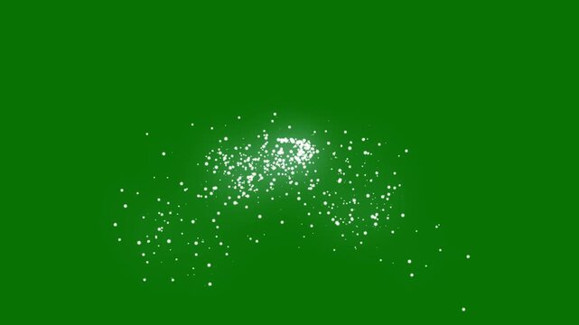 Glowing pixie dust bursts into countless tiny stars, leaving a luminous silver trail filled with shimmering particles, bright twinkles and soft light streaks over a green background 4k