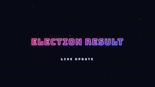 Election Result live update display with patriotic neon graphics