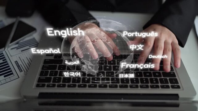 Global communication with multiple languages, digital translation tools, multilingual technology, cross-cultural communication, and virtual language learning environments. Muxer